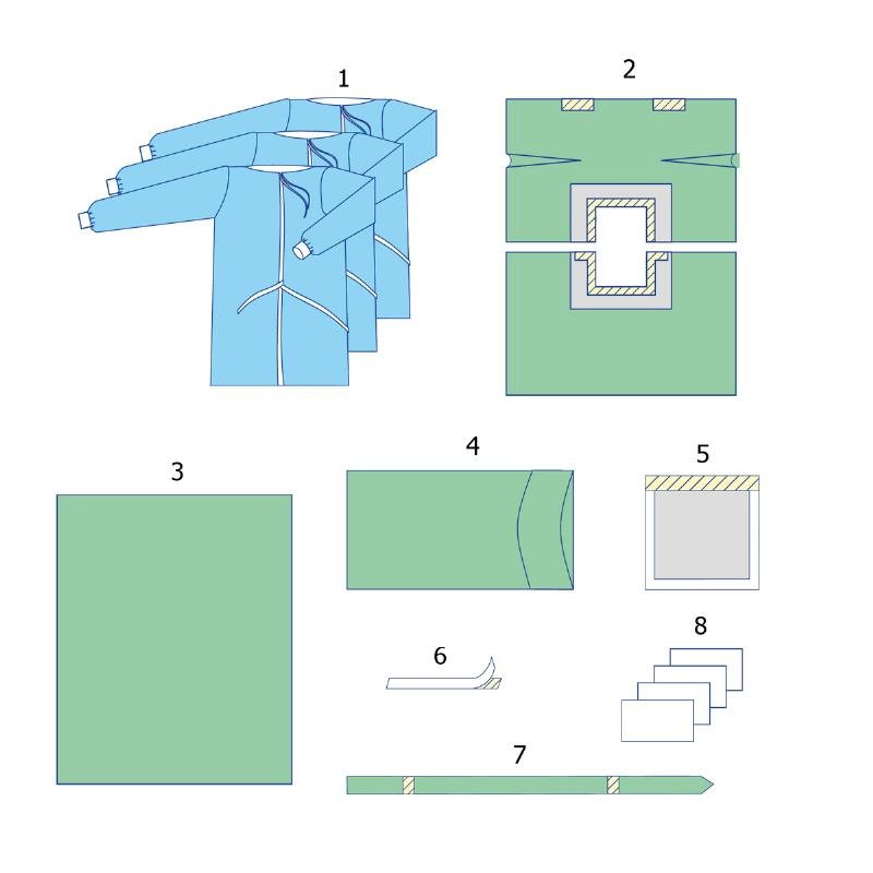 Комплект одягу та покриттів операційних для лапаротомії №6 Taipan-Pharm стерильний